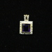 Large Square Purple Stone with Diamonds Pendant