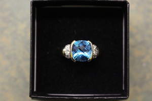  London blue topaz Gold Ring