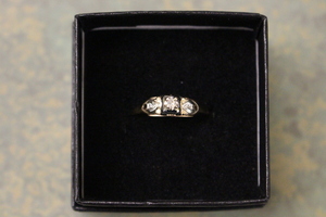  Tri-Diamond Gold Ring