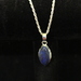  Silver Rope Chain with Large Blue Pendant