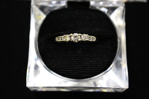  Tri-Diamond Gold Ring