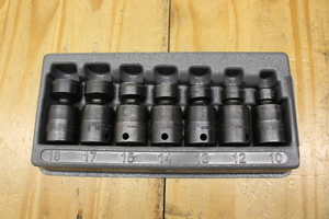 Snap-On 7 pc 3/8" Drive 6-Point Metric Low Profile Swivel Impact Socket Set (Black Oxide)