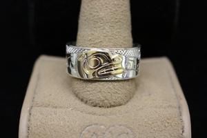  Two-Tone Gold Native Art Band