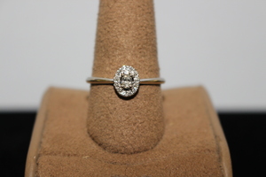  White Gold Diamond Cluster Ring 