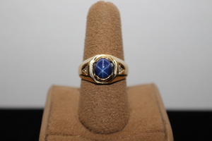  Star Sapphire Gold Ring