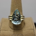  Large Light Blue Stone Set in White Gold Ring