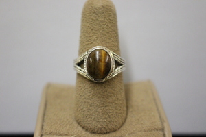  Silver Tiger's Eye Ring