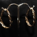 8kt Two tone Twisted Hoops